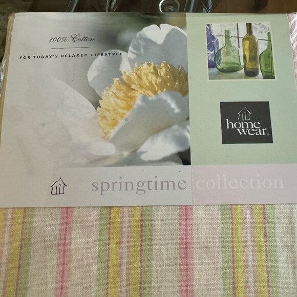 Homewear Cottage Garden Striped Tablecloth & Matching Placemates - Picture 4 of 6